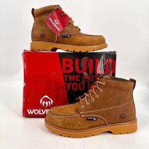 Wolverine Floorhand Moc Toe Work Boot Size 9M Tan Leather Waterproof